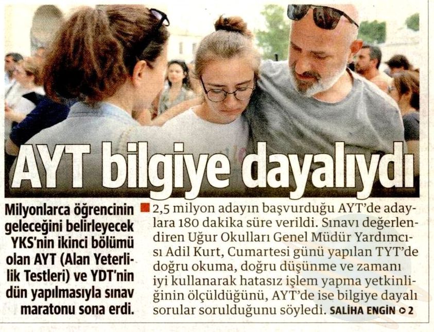 AYT BİLGİYE DAYALIYDI