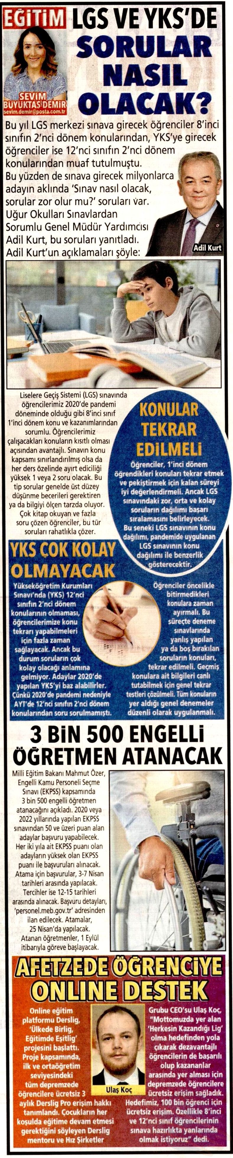 LGS VE YKS'DE SORULAR NASIL OLACAK?