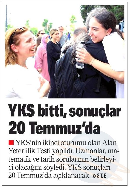 YKS BİTTİ, SONUÇLAR 20 TEMMUZ'DA