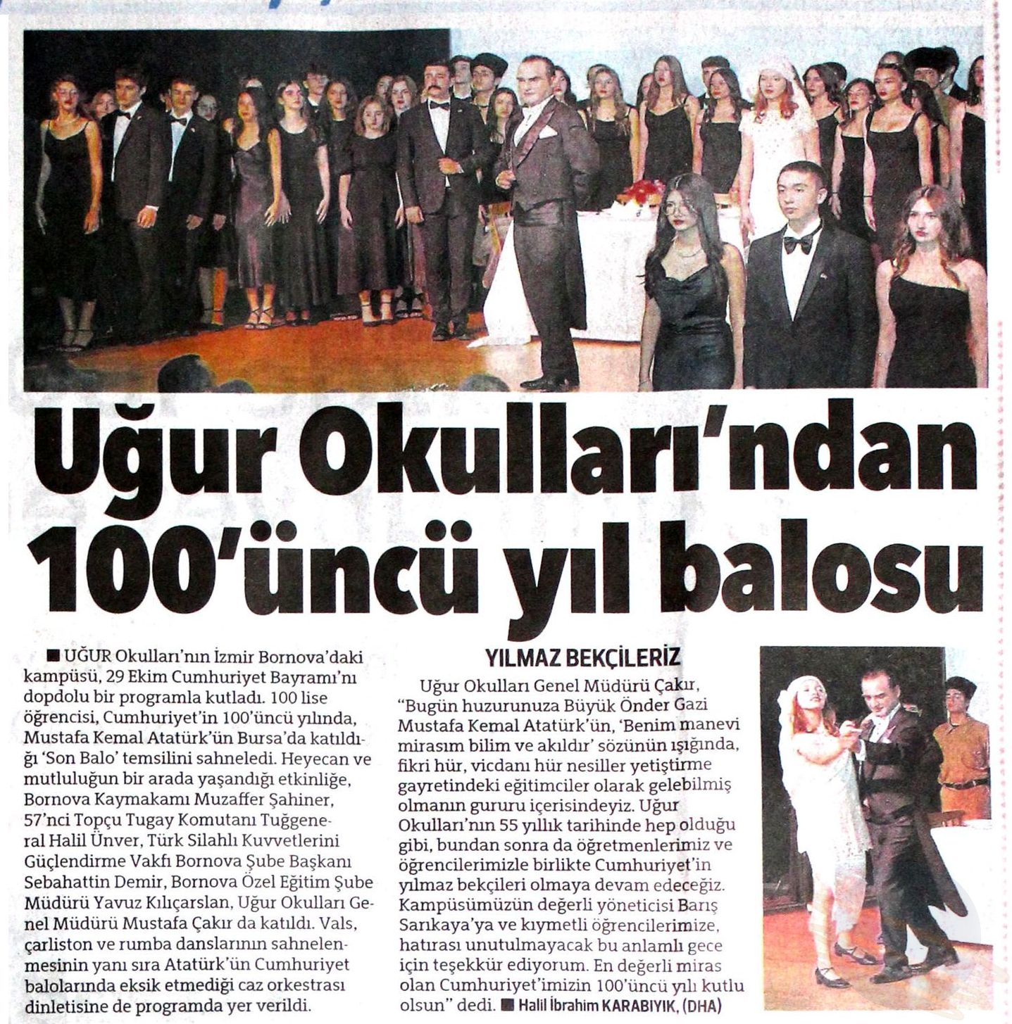 UĞUR OKULLARI'NDAN 100'ÜNCÜ YIL BALOSU